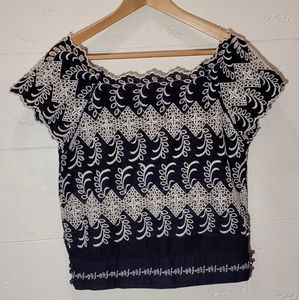 Anthropologie/Vanessa Virginia embroidered cotton top